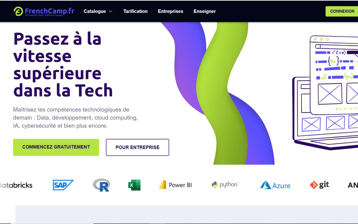 FrenchCamp.fr, home page
